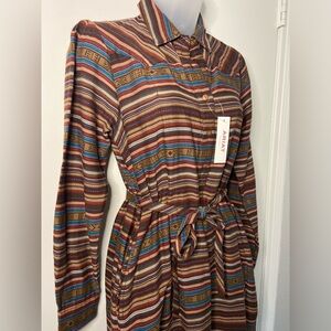 Ariat Sedona Cotton Shirtdress Jacquard Stripe Size S NWT!